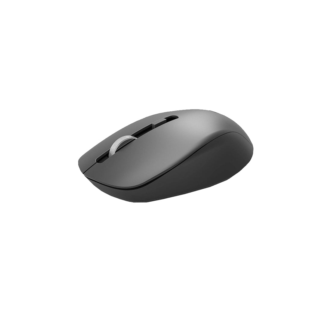 HP S1000 Plus wireless mouse in black with ergonomic design and scroll wheel