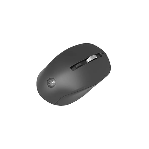 Black HP S1000 Plus wireless mouse with sleek ergonomic design and scroll wheel