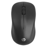 HP S500 wireless mouse in black with sleek ergonomic design and scroll wheel