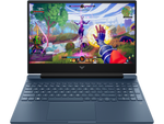 HP Victus 15 Ryzen 5 gaming laptop displaying a colorful fantasy video game on screen