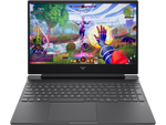 HP Victus Gaming Laptop i5 showing a fantasy game screen with colorful characters and environment