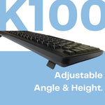 HP Wired Keyboard K100 black with adjustable angle and height for comfortable typing