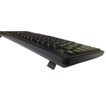 HP Wired Keyboard K100 with black low-profile keys and adjustable tilt stand for comfortable typing