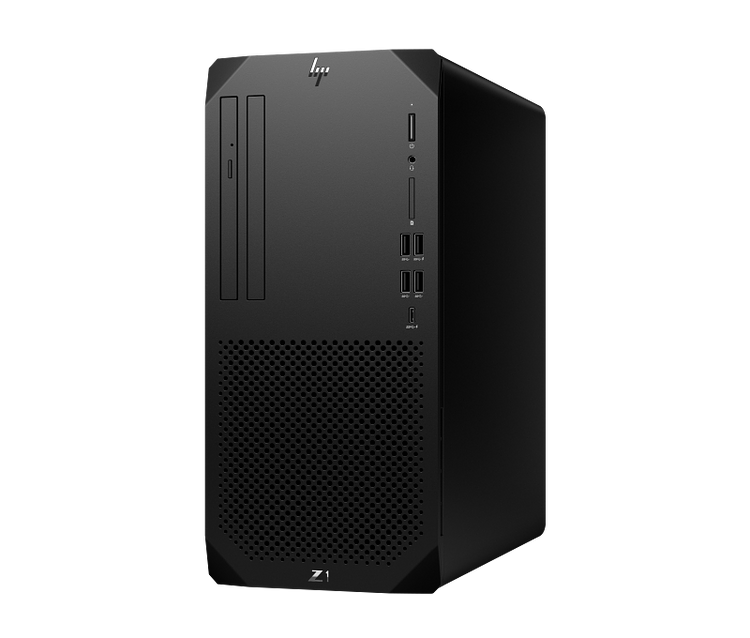 HP Z1 G9 Tower Desktop in black with front USB ports and optical drive slot