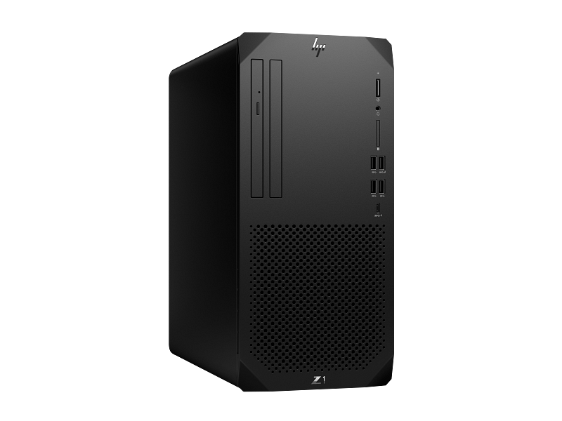 HP Z2 G9 Tower Desktop PC in black with multiple front ports and optical drives