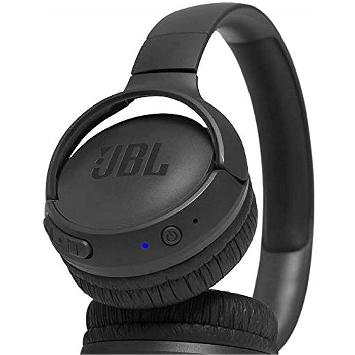 JBL Tune 500 wireless headphones in black with padded ear cups and built-in controls
