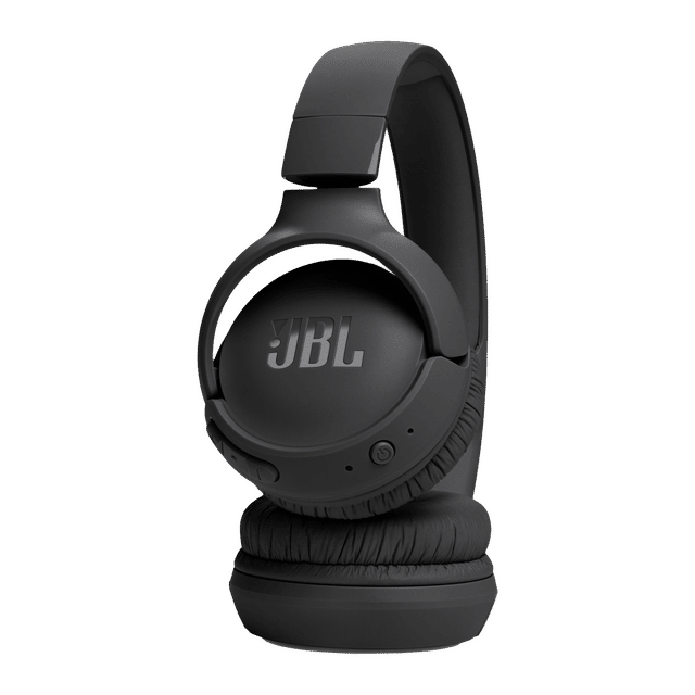 Black JBL Tune 500 wireless headphones with cushioned ear pads and adjustable headband