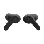 Black JBL Wave Beam TWS earbuds with ergonomic design and JBL logo on each bud