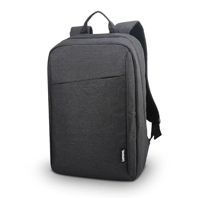 Lenovo casual backpack in dark gray with simple design and padded shoulder straps