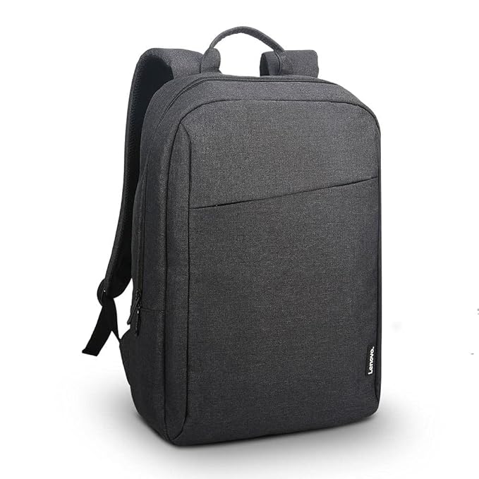 Lenovo casual backpack in dark gray with padded straps and multiple compartments for daily use