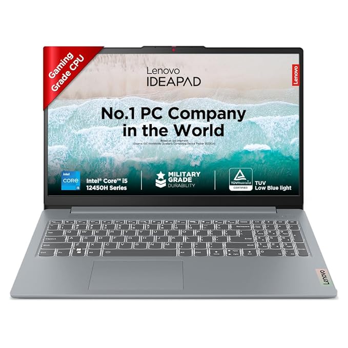 Lenovo Ideapad Slim 3 laptop with Intel Core i5 12450H processor and military grade durability