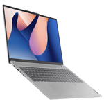 Lenovo Ideapad Slim 5 laptop with sleek silver design and vibrant display open at an angle
