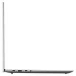 Slim silver Lenovo Ideapad Slim 5 laptop open at side view showing thin profile and ports