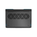 Bottom view of Lenovo LOQ gaming laptop showing ventilation grills and cooling vents