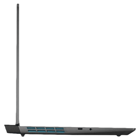 Side view of sleek Lenovo LOQ Gaming laptop with ventilation vents and USB-C port