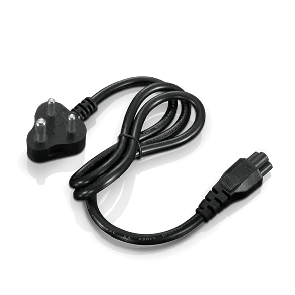 Lenovo Slim 135W AC Adapter power cable with three-prong plug and connector on black background