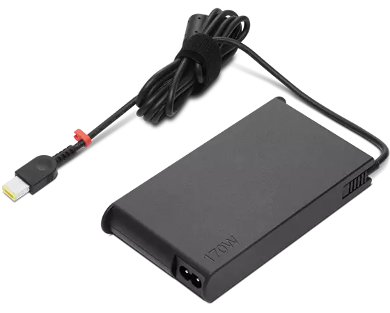 Lenovo Slim 170W AC Adapter black rectangular power adapter with attached cable and connector