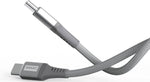 Lenovo Type C cable with gray braided exterior for durable and fast data transfer
