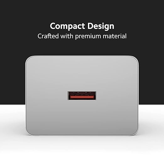 Redmi Mi 67W fast charger with compact design and premium material in gray color