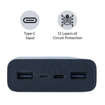 Redmi MI Power Bank 3i 10000mAh with Type-C input and dual USB output ports showing charging features