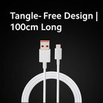 Redmi MI USB to Type-C cable with tangle-free design and 100cm length in white color