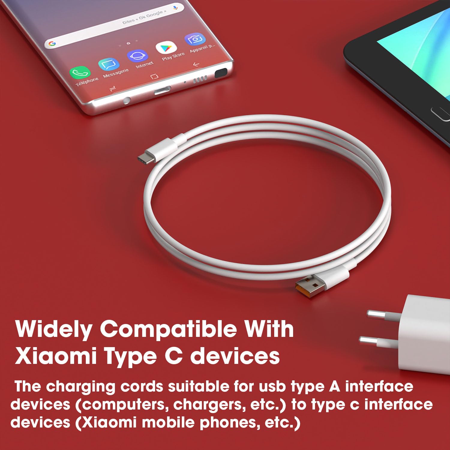 Redmi MI USB to Type-C cable compatible with Xiaomi Type C devices charging and data transfer