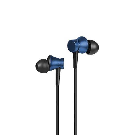 Redmi Mi wired earphones blue with black earbuds and in-ear design for clear sound