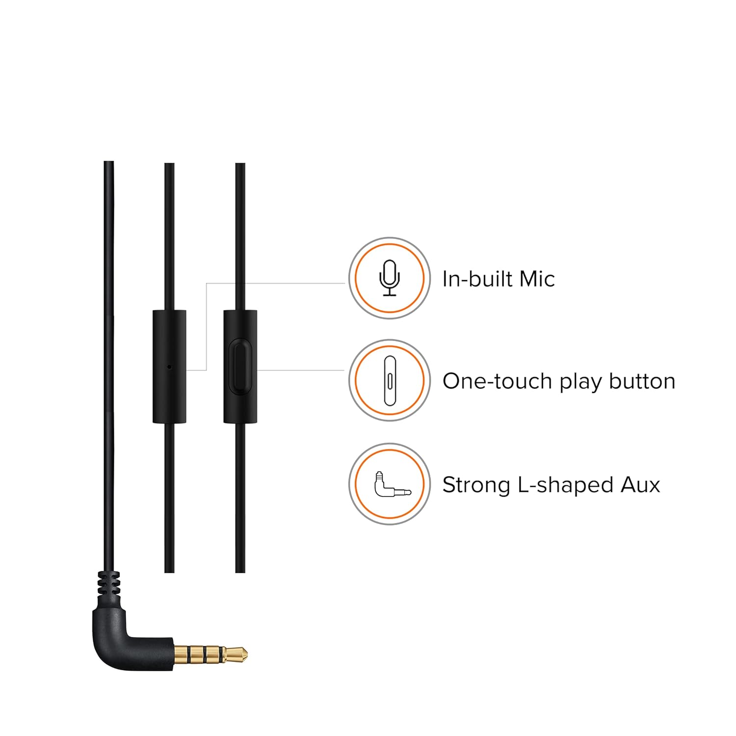 Redmi Mi wired earphones blue with in-built mic one-touch play button and strong L-shaped aux cable