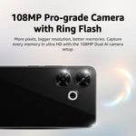 Redmi 13 5G smartphone with 108MP pro-grade dual camera and ring flash in black