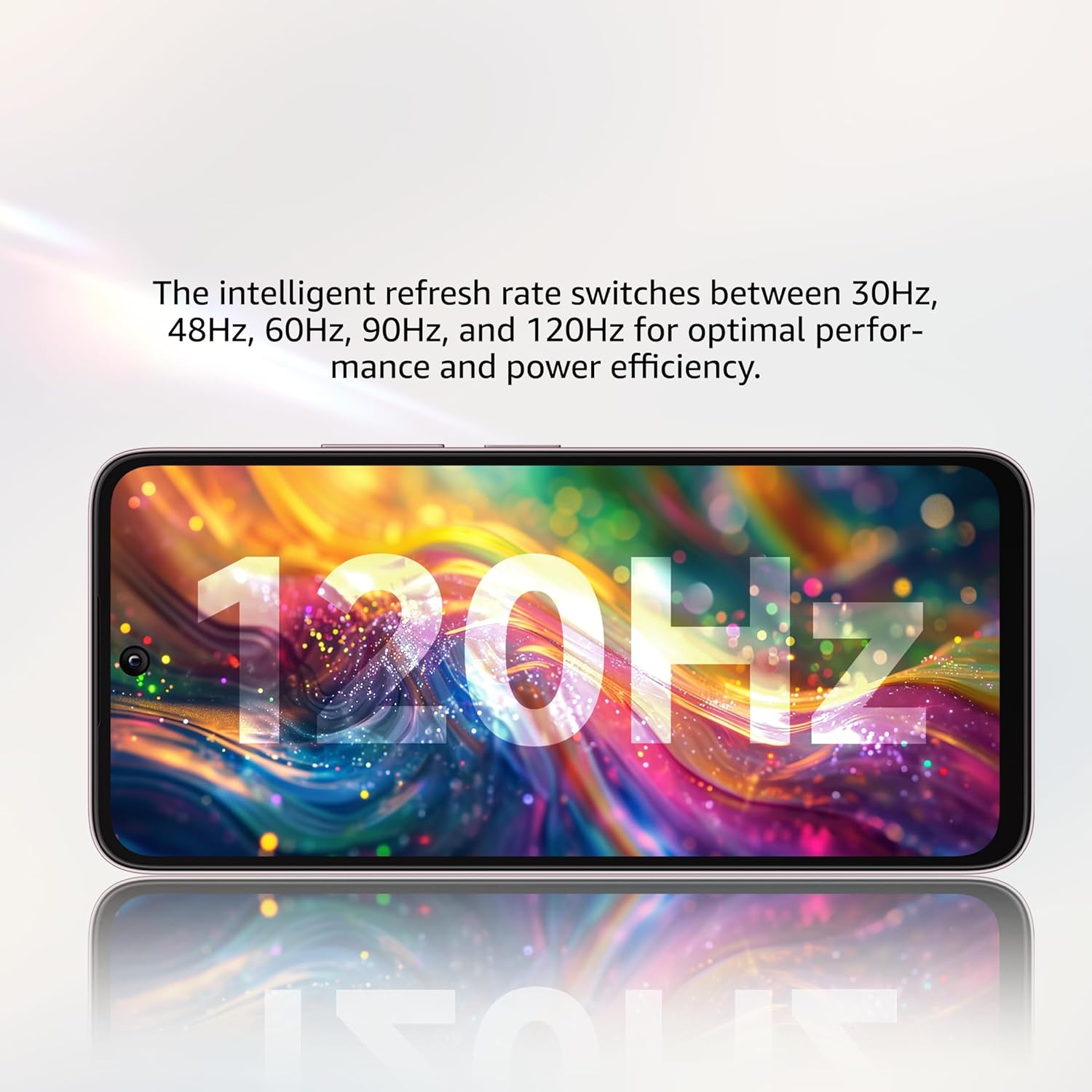 Redmi 13 5G smartphone displaying vibrant screen with 120Hz refresh rate for smooth performance