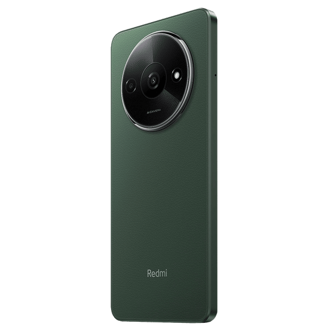 Redmi A3 6GB RAM 128GB smartphone in green showing rear camera design and Redmi branding