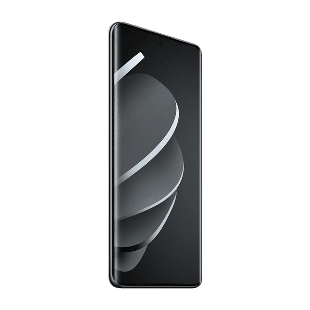 Sleek black Redmi Note 14 Pro Plus 5G phone with curved edge display and minimal bezel design