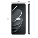 Front and side view of Redmi Note 14 Pro Plus 5G phone showing sleek design and dimensions