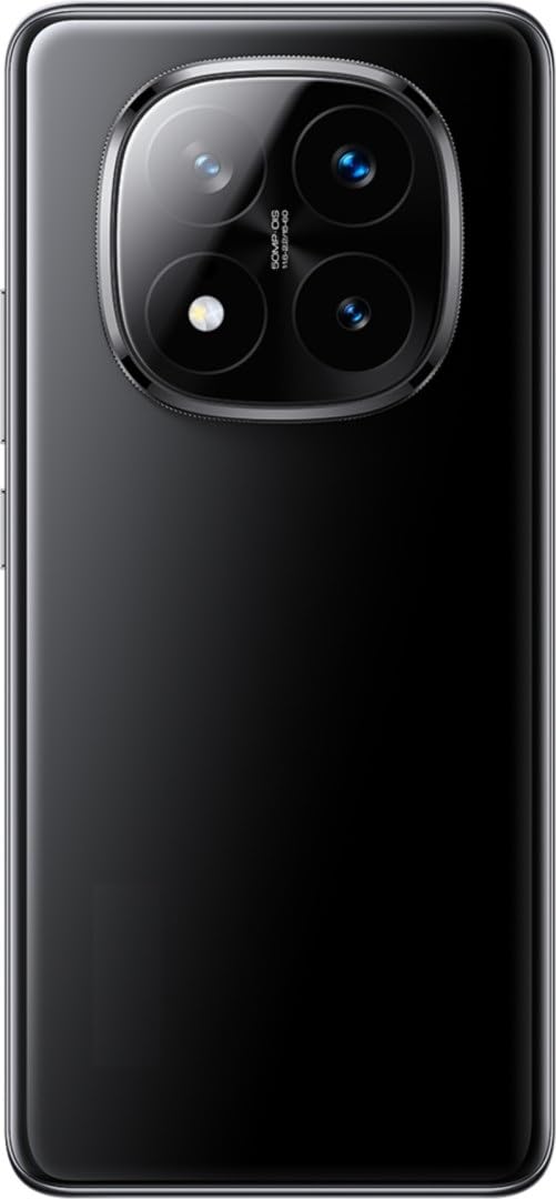 Back view of Redmi Note 14 Pro Plus 5G smartphone in black showing triple camera setup