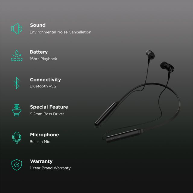 Redmi Sonic Bass 2 neckband wireless earphones with noise cancellation and 16 hours playback
