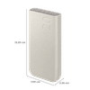 Samsung 10000mAh power bank in white with compact rectangular design and rounded edges