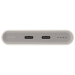 Samsung 10000mAh power bank with dual USB-C ports and LED battery indicator in a sleek design