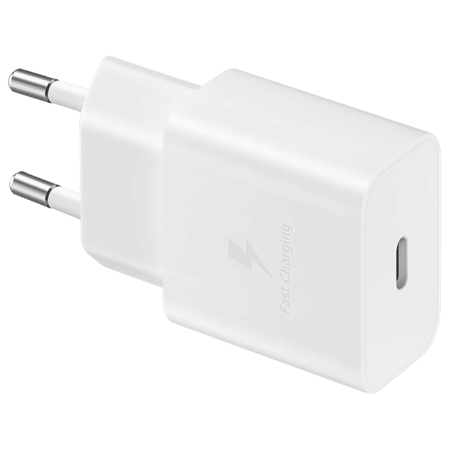 Samsung 15W fast charger white wall adapter with USB Type-C port for quick charging