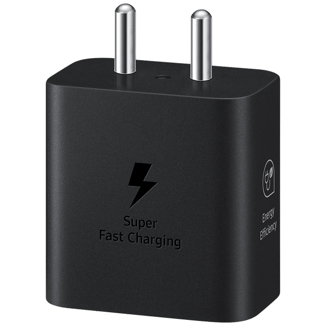 Samsung 25W USB C charger black compact design with super fast charging and energy efficiency