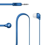 Blue Samsung EHS64 earphones with 3.5mm audio jack and in-ear design for clear sound