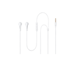 White Samsung EHS64 earphones with in-line remote and 3.5mm audio jack for Samsung accessories
