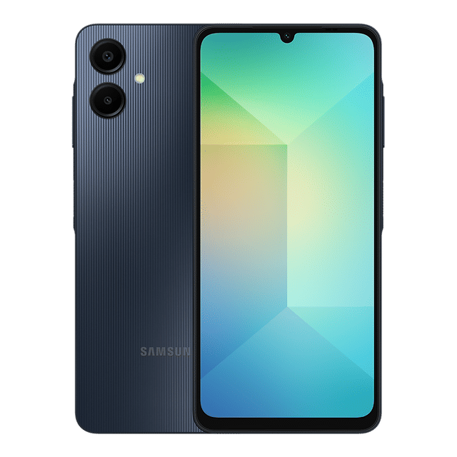 Samsung Galaxy A06 4GB 128GB Gold smartphone with dual rear cameras and waterdrop notch display