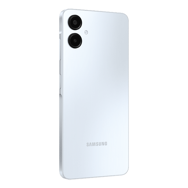 Samsung Galaxy A06 4GB 128GB Gold smartphone back view with dual cameras and sleek design