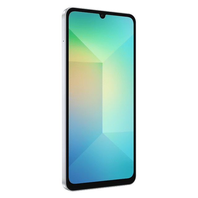 Samsung Galaxy A06 4GB 128GB Gold phone showing front display with slim bezels and waterdrop notch