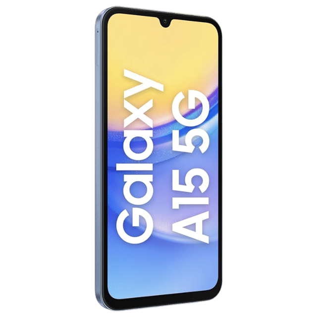 Samsung Galaxy A15 5G unlocked smartphone with sleek black design and vibrant display
