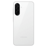 Samsung Galaxy A26 5G unlocked smartphone in white showing triple rear camera setup