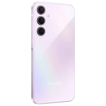 Samsung Galaxy A35 5G phone with a sleek white back and triple camera setup
