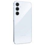 Samsung Galaxy A35 5G phone in white showing triple rear cameras and sleek design
