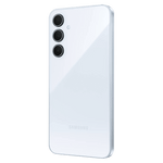 Samsung Galaxy A35 5G white smartphone showing triple camera setup on back