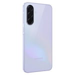 Samsung Galaxy A36 5G smartphone in purple with triple rear cameras and sleek design